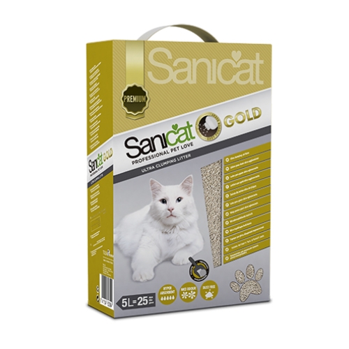 Nisip pentru litiera, Sanicat Gold Baby Powder, 5 l