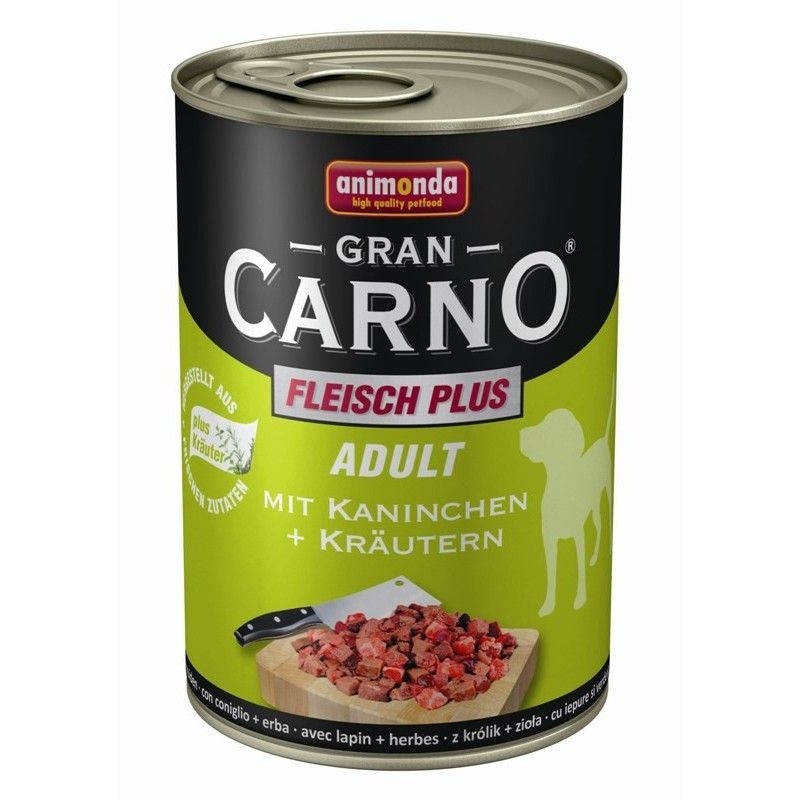 Hrana umeda caini, grancarno adult dog iepure + verdeata, 400 g