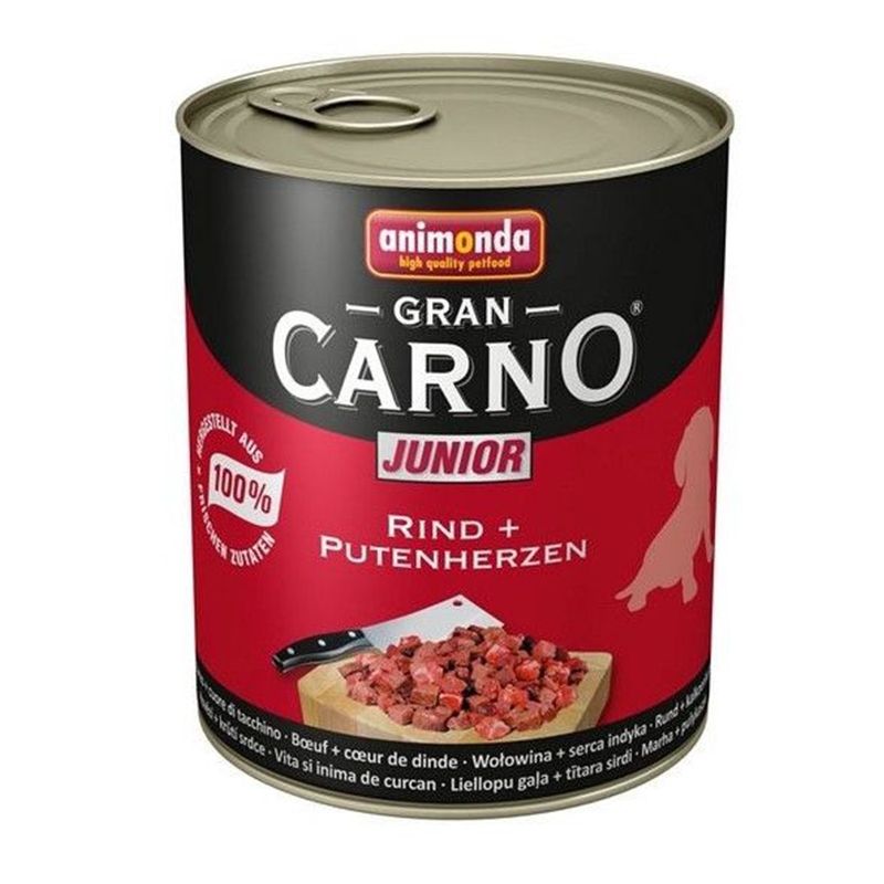 Hrana umeda caini, grancarno junior dog vita + inima curcan, 800 g