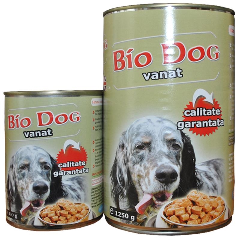 Hrana umeda pentru caini Biodog, vanat 410 g (24buc/bax) BIODOG