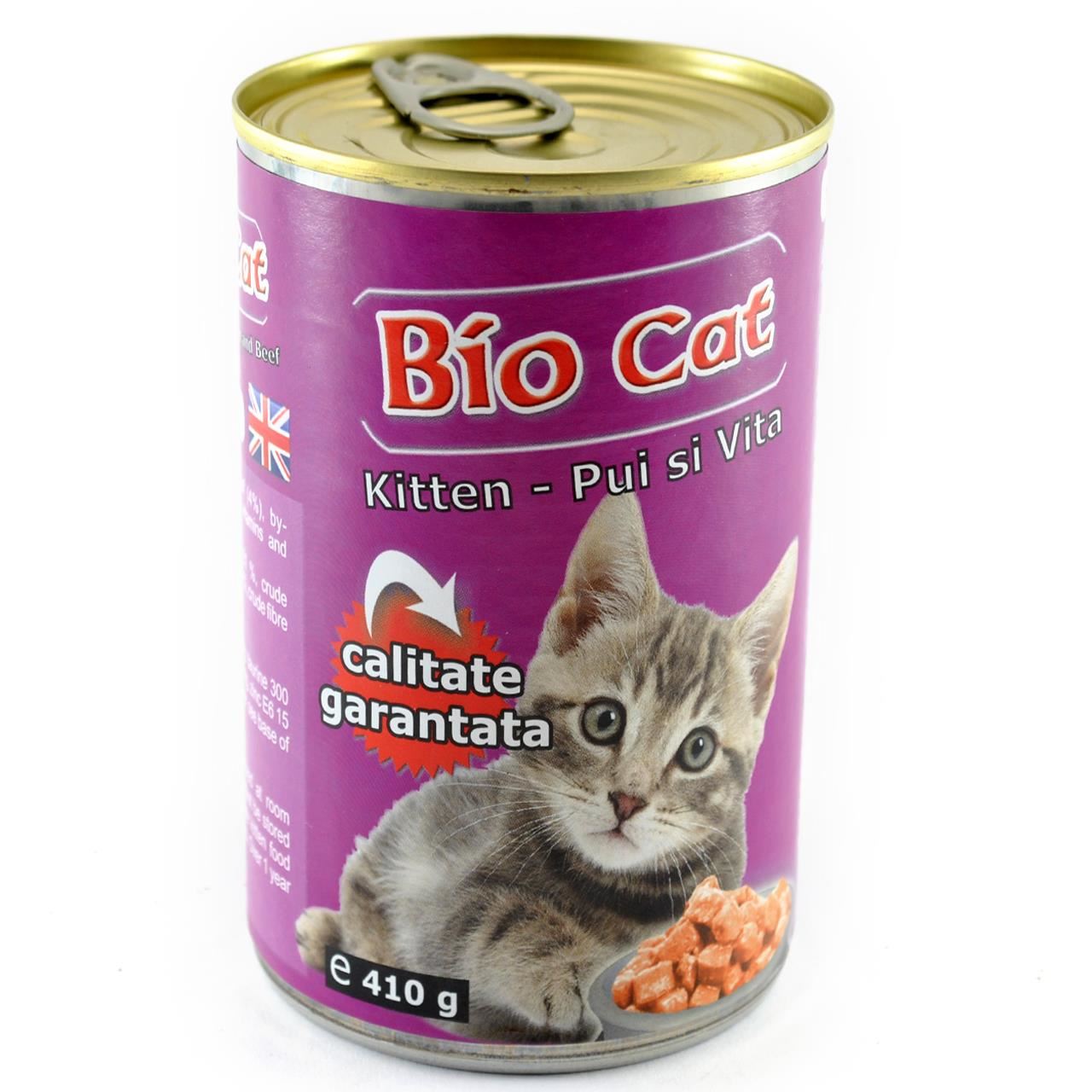 Hrana Umeda Pentru Pisici Biocat Kitten Pui/ Vita 410 Gr (24 Buc/ Bax) BIOCAT imagine 2022