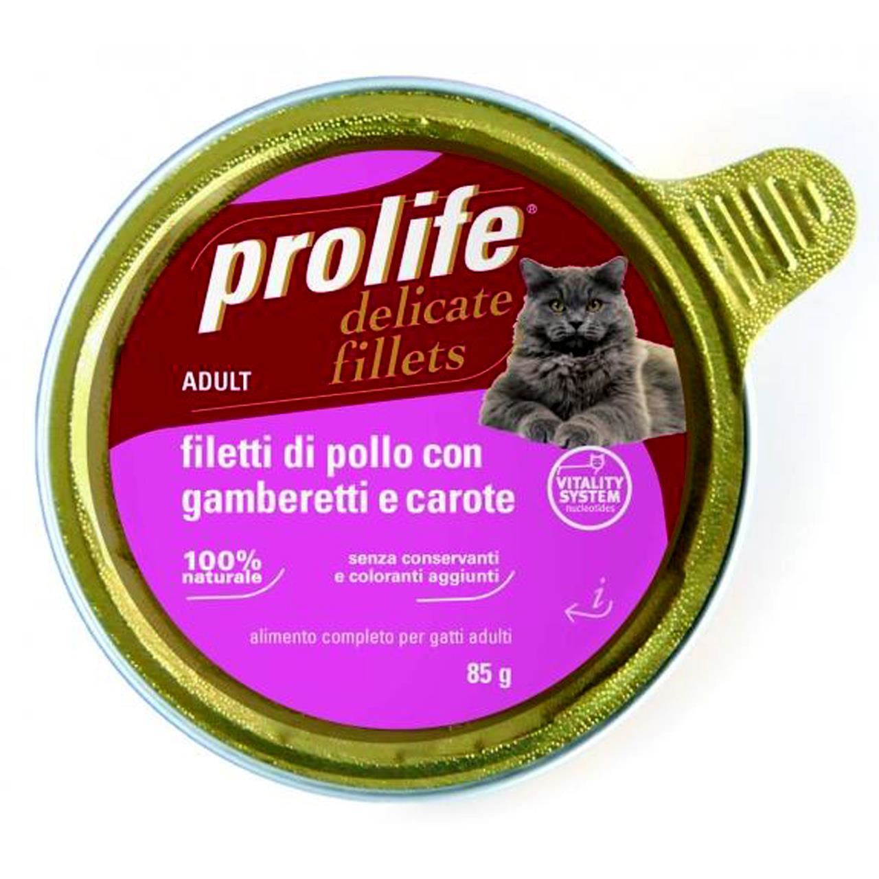 Hrana Umeda Pentru Pisici Premium Prolife Adult File Pui & Creveti Cv 85 Gr petmart.ro