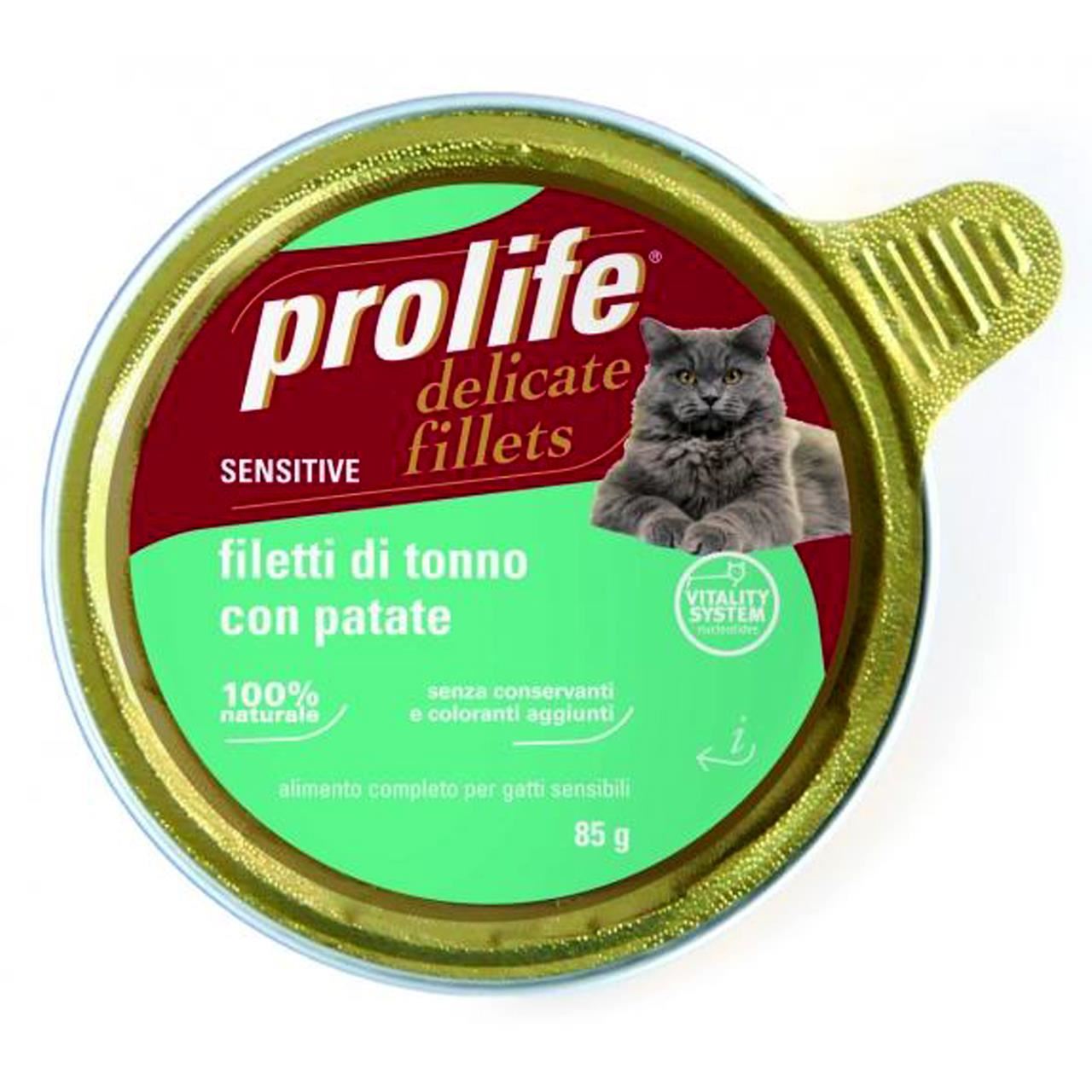 Hrana Umeda Pentru Pisici Premium Prolife Adult Sensitiv File Ton & Cartof Cv 85 Gr petmart.ro