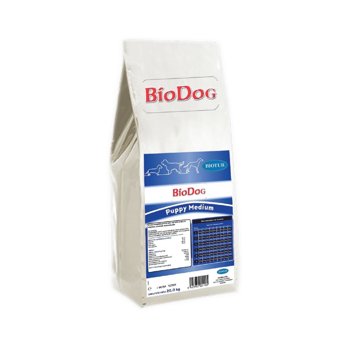 Hrana Uscata Pentru Caini Biodog Puppy Medium 20 Kg BIODOG