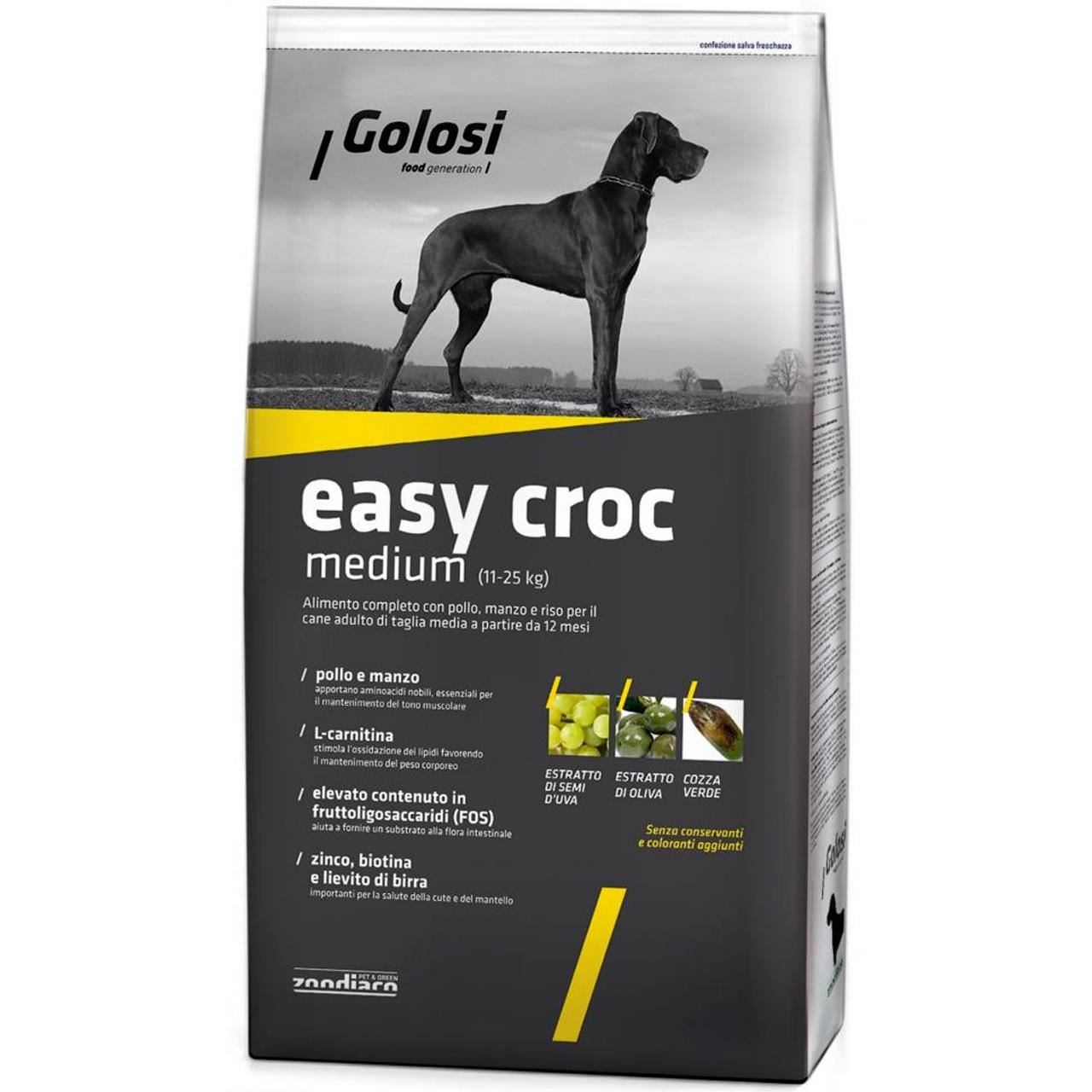 Hrana Uscata Premium Pentru Caini Golosi Dog Easy Croc (Medium) 12kg GOLOSI