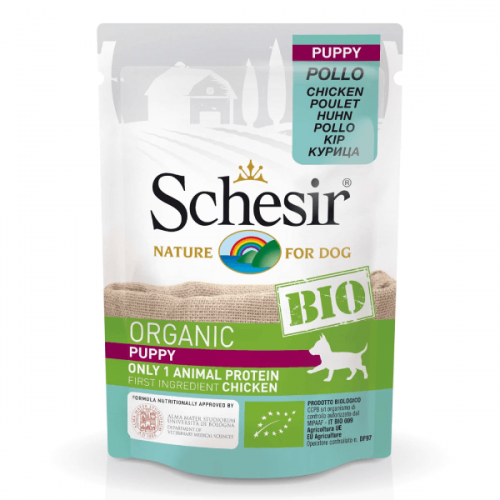 Hrana umeda pentru caini, Schesir Bio Puppy, 85 g petmart.ro imagine 2022
