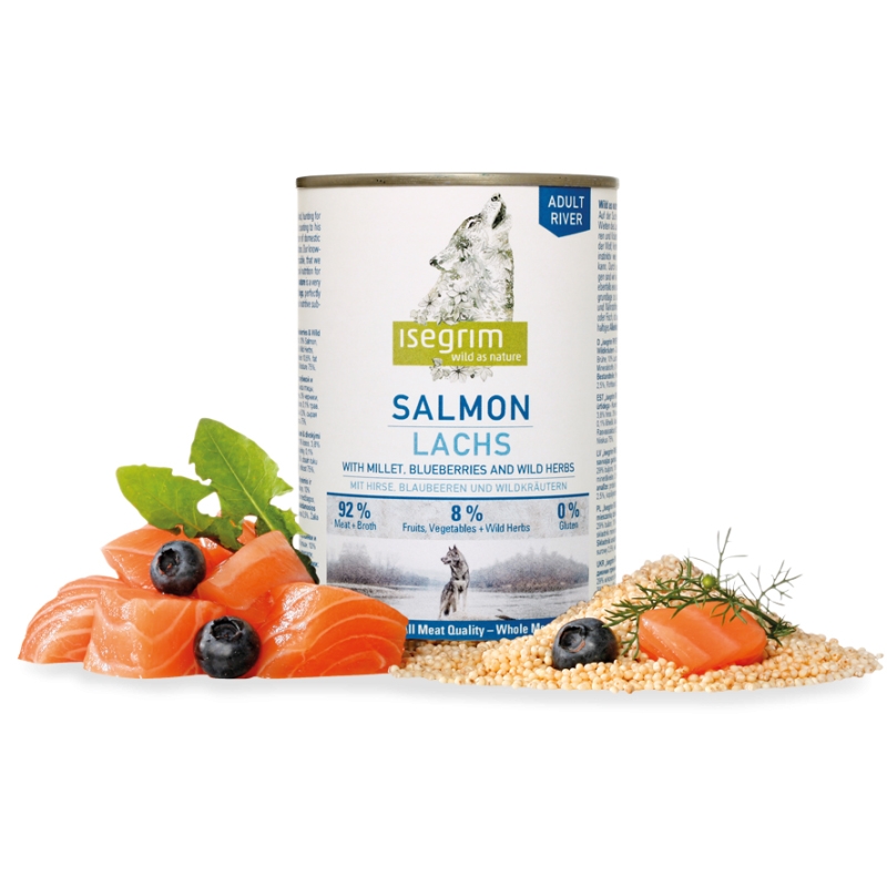 Hrana umeda, isegrim dog adult salmon, 400 g