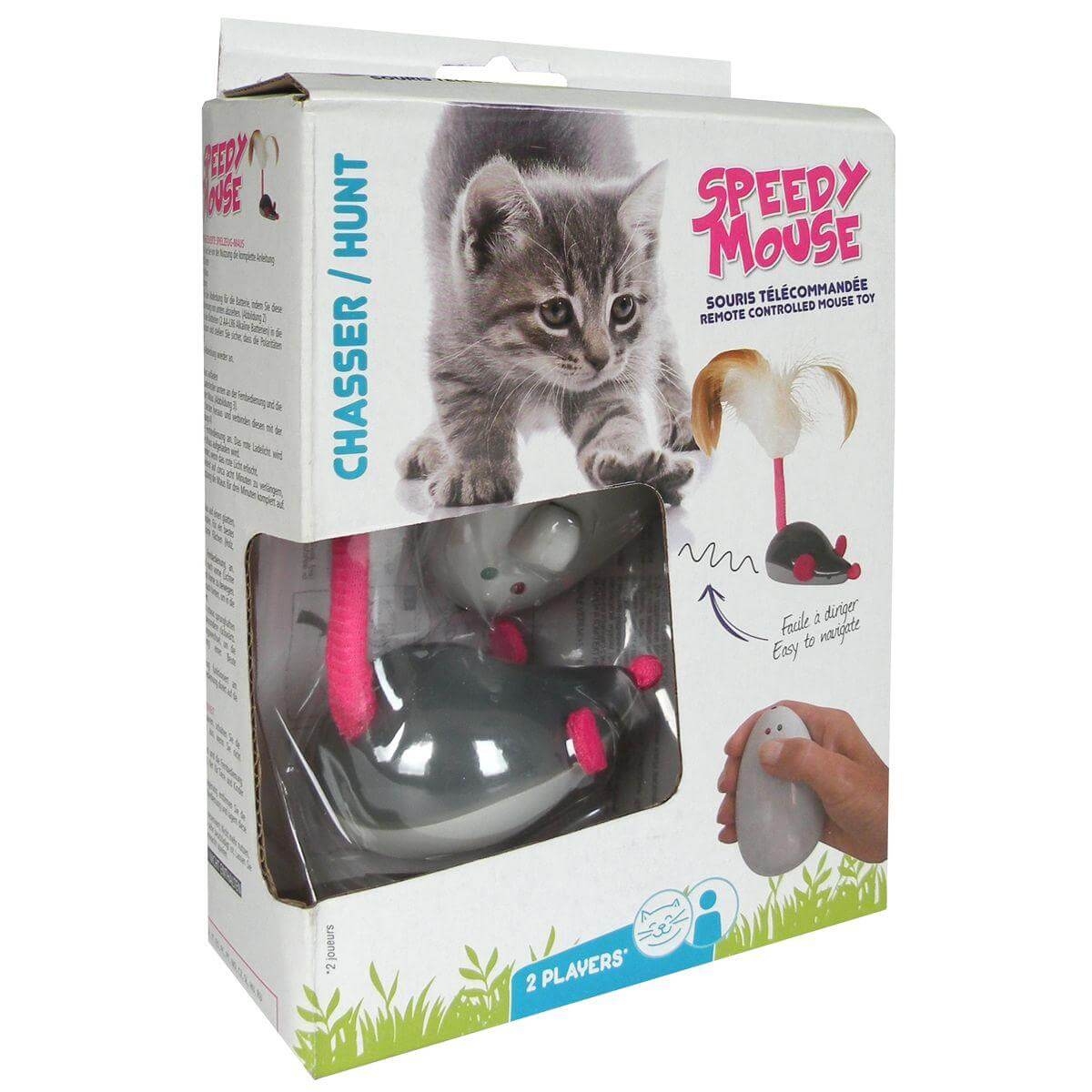 Jucarie pisica cu telecomanda Speedy Mouse, 7.5x4x15 cm petmart