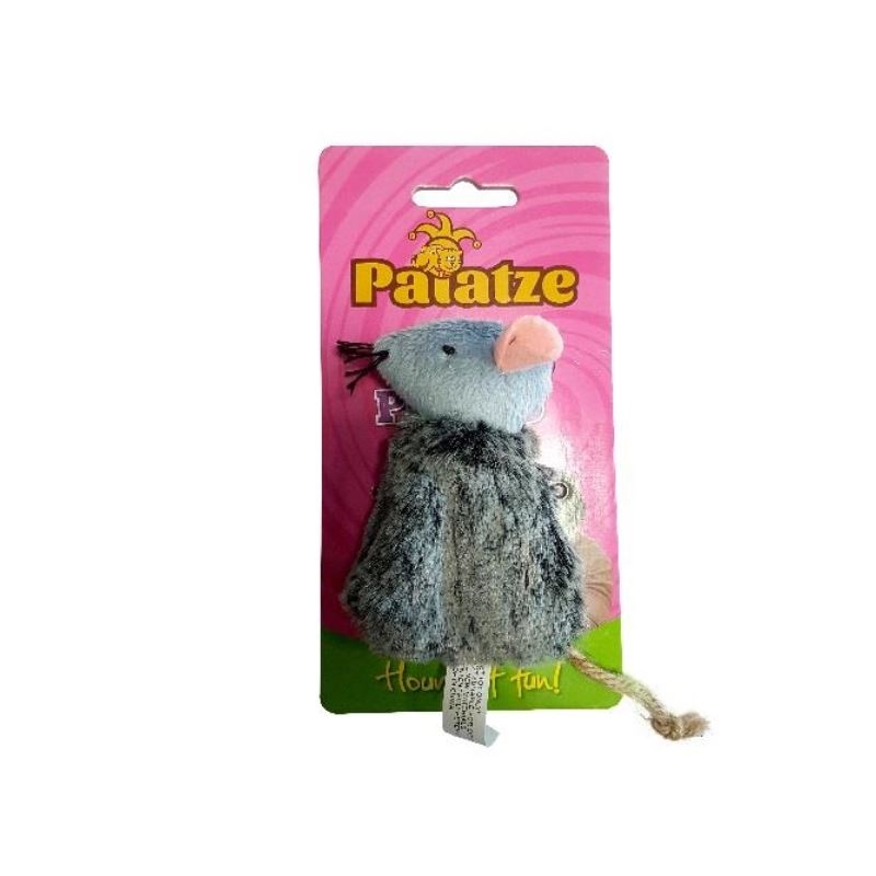 Jucarie paiatze cat soarece gri, 10 x 5 cm