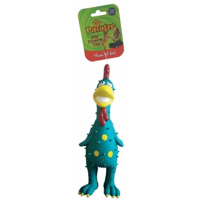 Jucarie paiatze dog bird latex, albastra, 29 cm