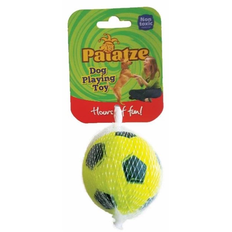 Jucarie paiatze dog minge neon cauciuc, galbena, 6.3 cm