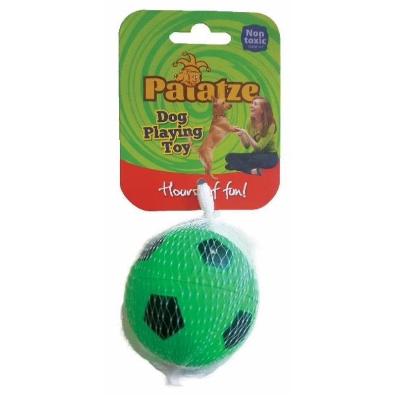 Jucarie paiatze dog minge neon cauciuc, verde, 6.3 cm