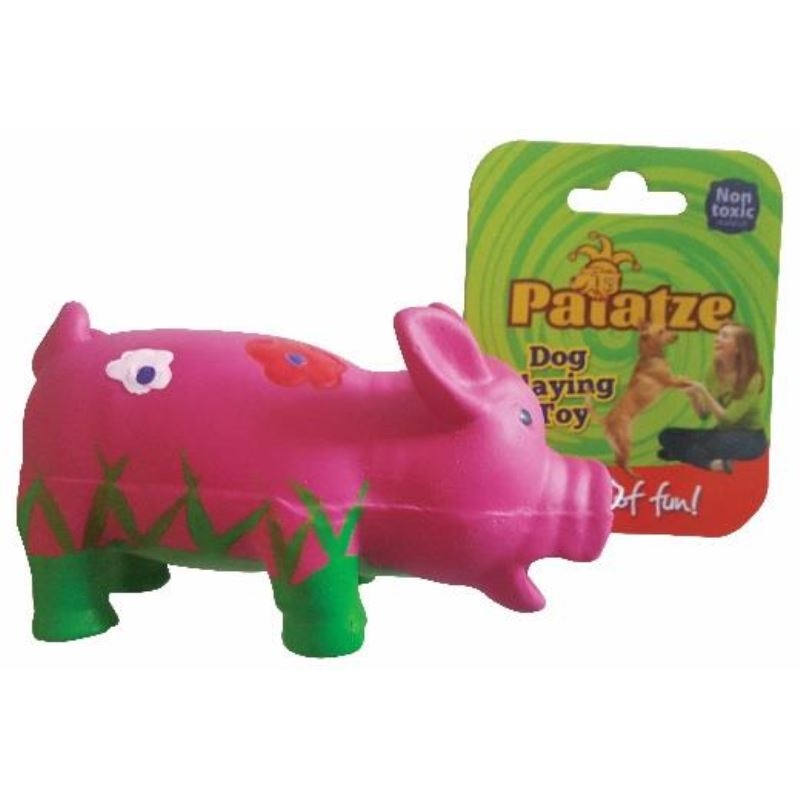 Jucarie Paiatze Dog Porcusor Latex, roz, 14 cm imagine