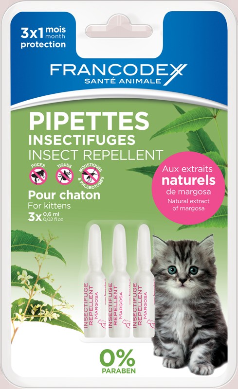 Francodex Pipeta Antiparazitara Kitten 0.6ml x3buc/blister