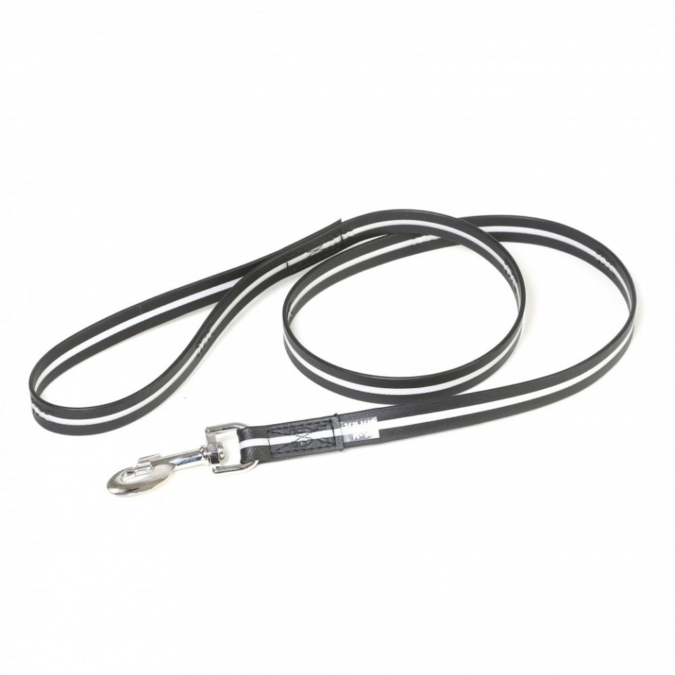 Lesa idc fosforescenta cauciuc cu maner si inel, negru, 19 mm / 1.2 m