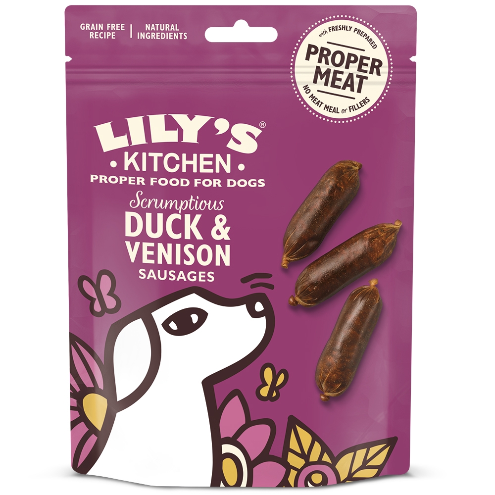 Recompense caini, Lily’s Kitchen, Scrumptious Duck and Venison Sausages, 70 g Lily's Kitchen