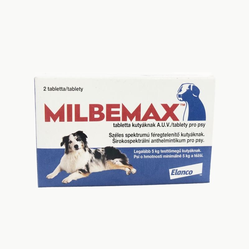 Milbemax Dog 12.5 / 125 mg (5 - 25 kg), 2 tablete imagine