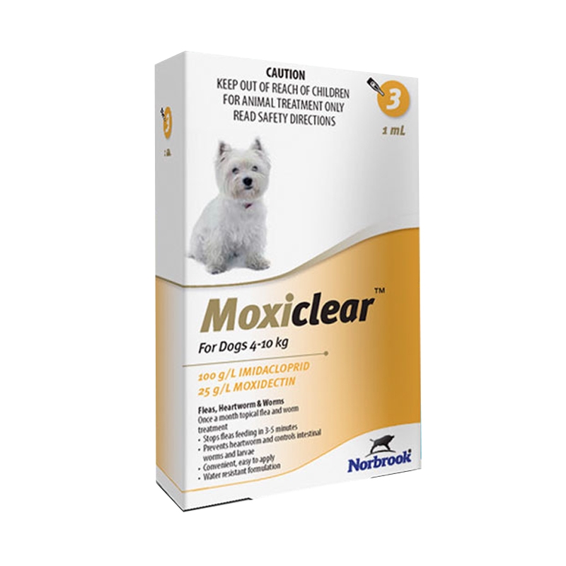 Moxiclear Dog M 1 ml (4-10 KG) x 3 pipete (galben) Norbrook