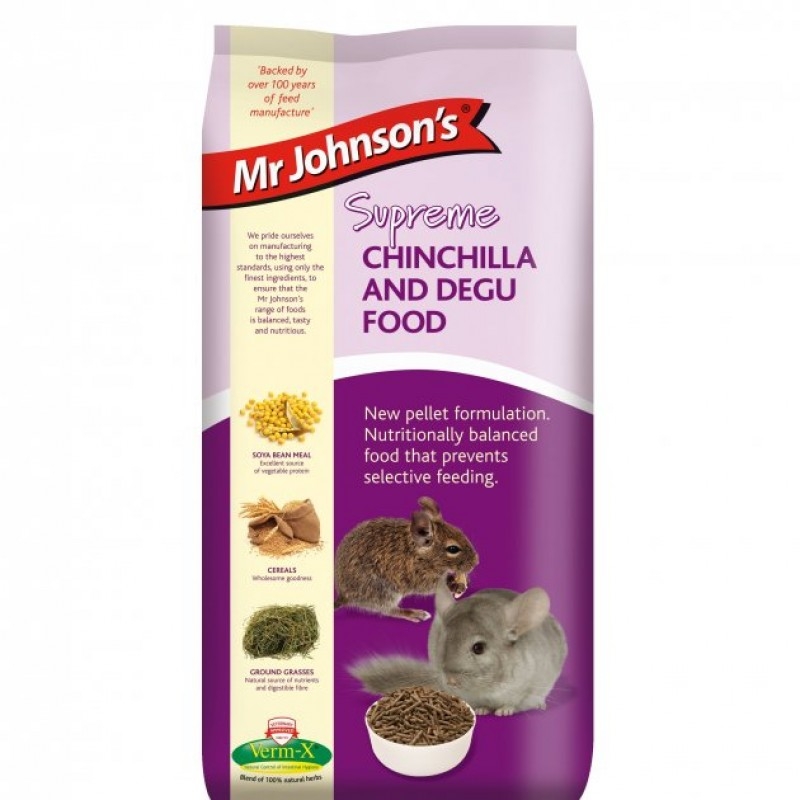 Hrana completa pentru chinchilla si degu, Mr. Johnson`s Supreme Chinchilla/ Degu, 900 g
