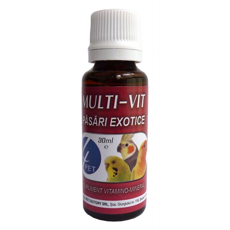 Vitamine pasari exotice, 4Pet Multi-Vit, 30ml imagine