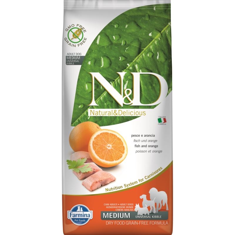 N&D Dog Gf Fish & Orange Adult Medium 12 Kg Farmina