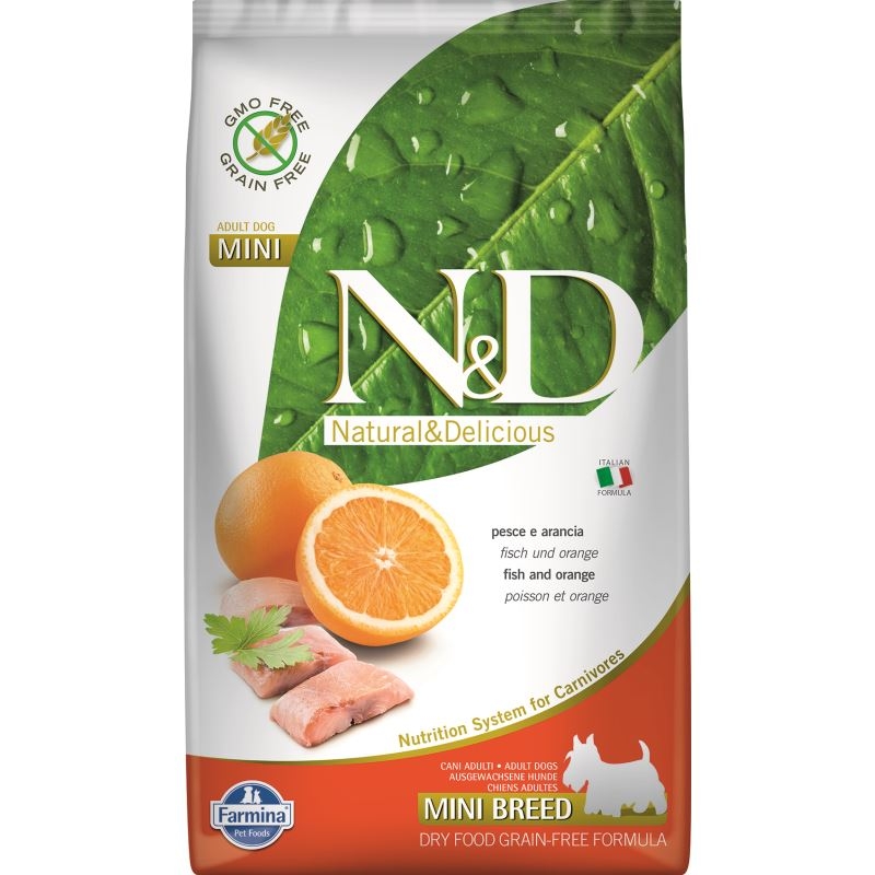 N&D Dog Grain free Fish and Orange Adult Mini, 2.5 kg