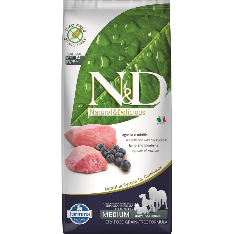 N&D Dog Gf Lamb & Blueberry Adult Medium 12 Kg Farmina