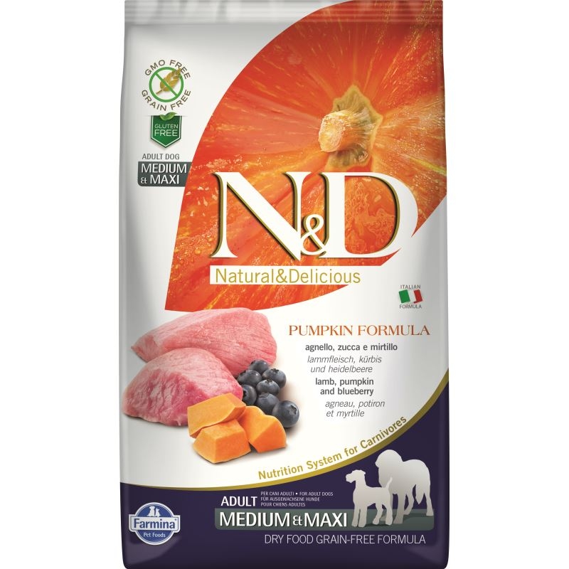 N&D Dog Gf Pumpkin Lamb & Blueberry Adult Medium Maxi 2.5 Kg Farmina