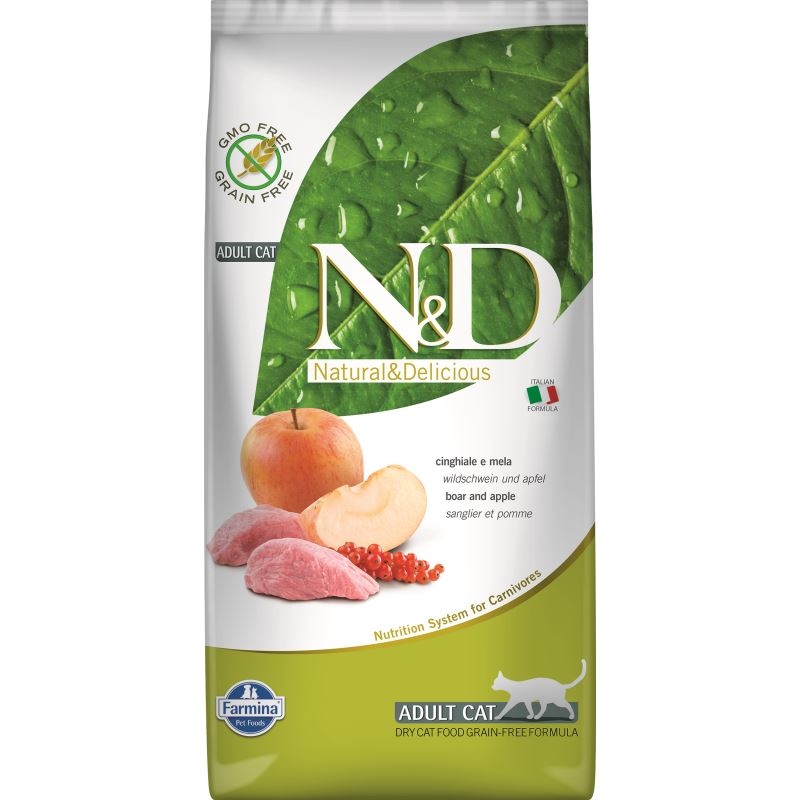 N&D Grain free Cat Boar and Apple, 5 kg