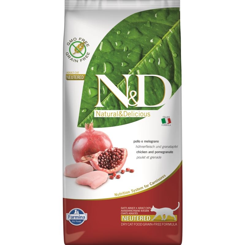 N&D Grain free Cat Chicken and Pomegranate Neutered, 5 kg Farmina imagine 2022