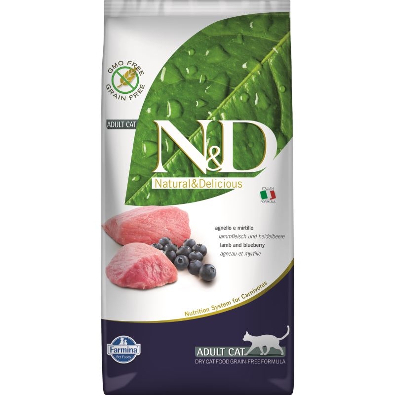 N&d grain free cat lamb and blueberry adult, 5 kg