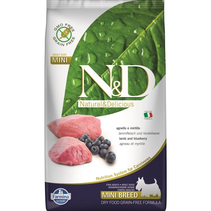 N&D Dog Grain free Lamb and Blueberry Adult Medium, 2.5 kg