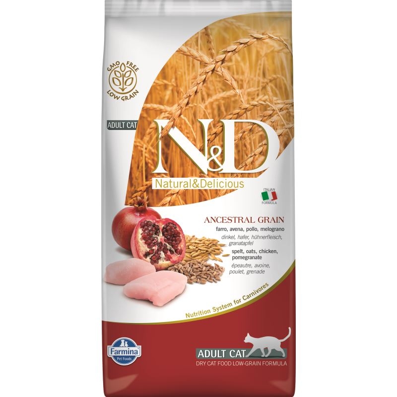 N&D Low Grain Cat Chicken and Pomegranate, 5 kg imagine