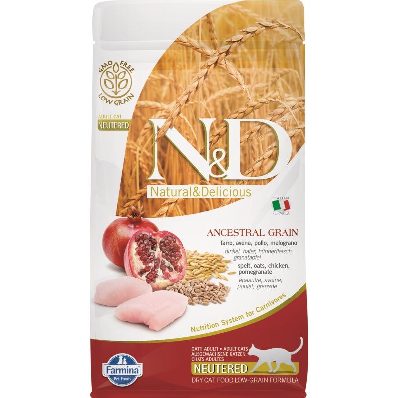 N&d low grain cat chicken and pomegranate neutered, 1.5 kg