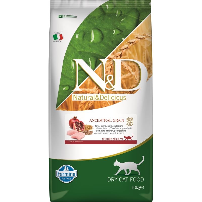 N&d low grain cat chicken and pomegranate neutered, 10 kg