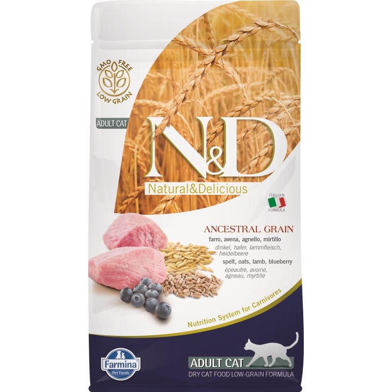 N&D Low Grain Cat Lamb and Blueberry Adult 10 kg imagine