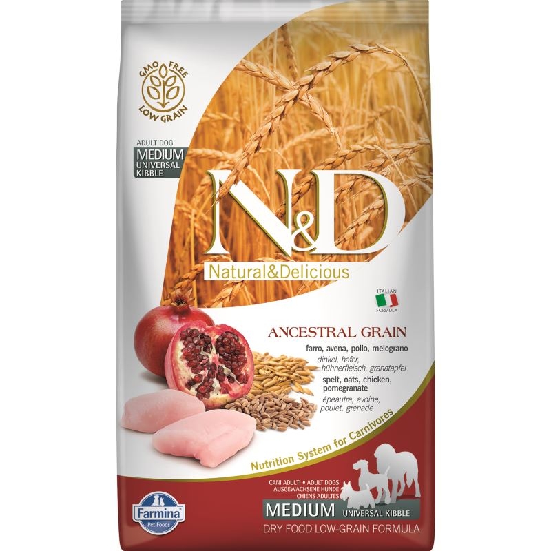 N&D Low Grain Chicken and Pomegranate Adult Medium, 2.5 kg Farmina imagine 2022
