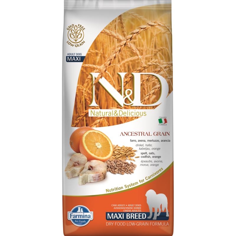 N&D Low Grain Dog Fish and Orange Adult Maxi, 12 kg Farmina imagine 2022