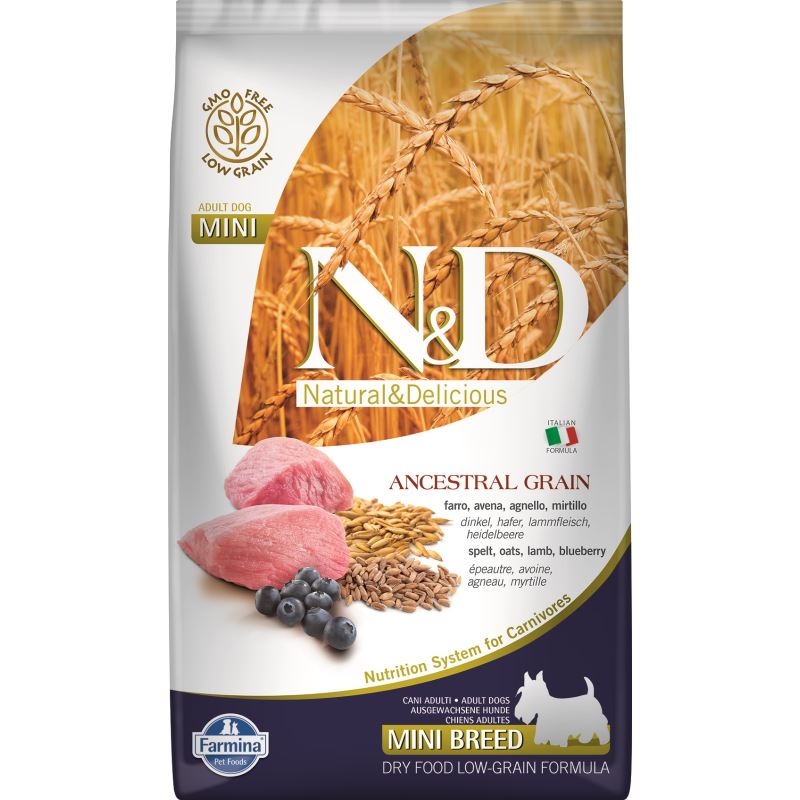 N&D Low Grain Dog Lamb and Blueberry Adult Mini, 2.5 kg