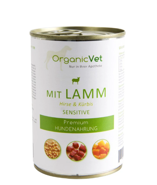 OrganicVet Sensitive, miel, dovleac si mei, 400 g OrganicVet
