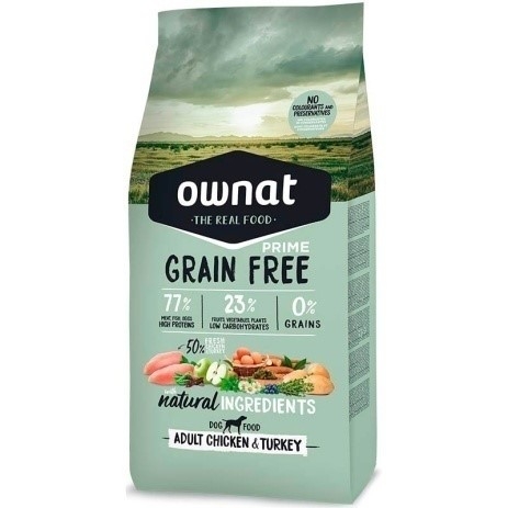Ownat dog grain free prime adult chicken & turkey, 14 kg