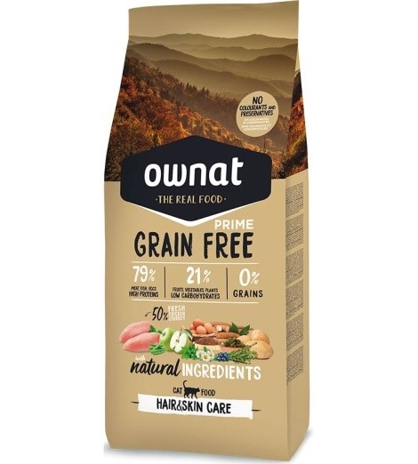 Ownat cat grain free prime hair & skin, 1 kg