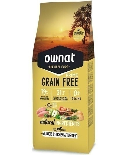 Ownat Dog Grain Free Prime Junior Chicken & Turkey, 14 Kg