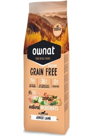 Ownat Dog Grain Free Prime Junior Lamb, 3 Kg