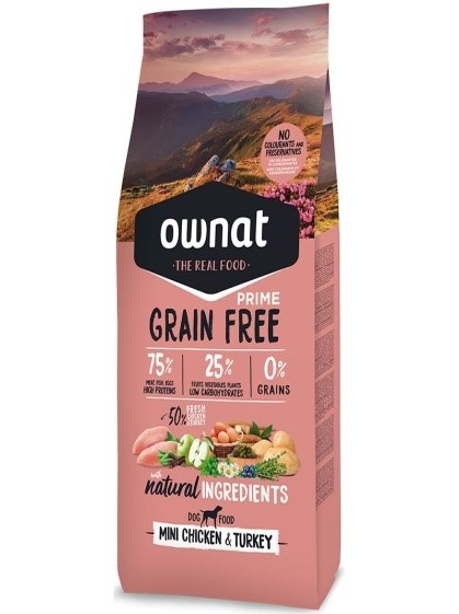 Ownat dog grain free prime mini chicken & turkey, 1 kg