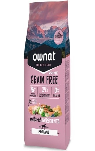 Ownat Dog Grain Free Prime Mini Lamb, 3 Kg