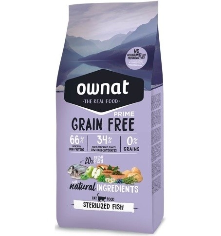 Ownat Cat Grain Free Prime Sterilized Fish, 3 Kg