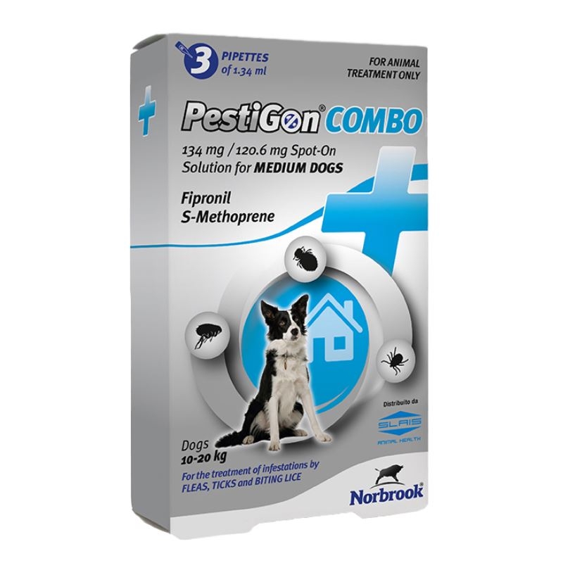 PestiGon Combo Dog M (10 – 20 kg), 3 pipete petmart