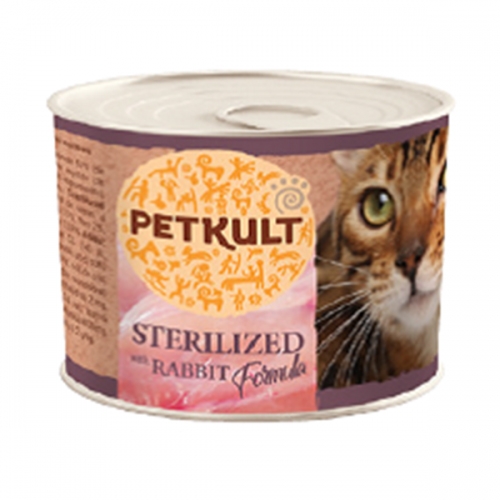 Hrana umeda pisici, petkult sterilised cu iepure, 185 g