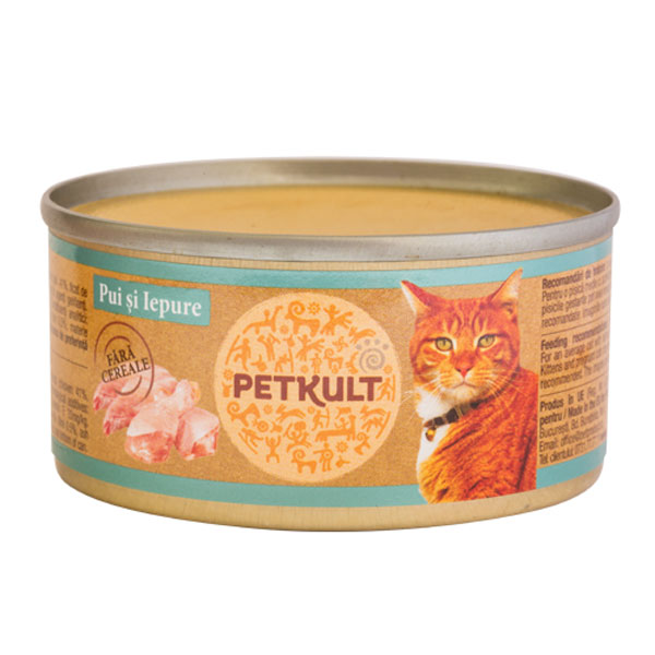 Petkult cat pui cu iepure 80 g